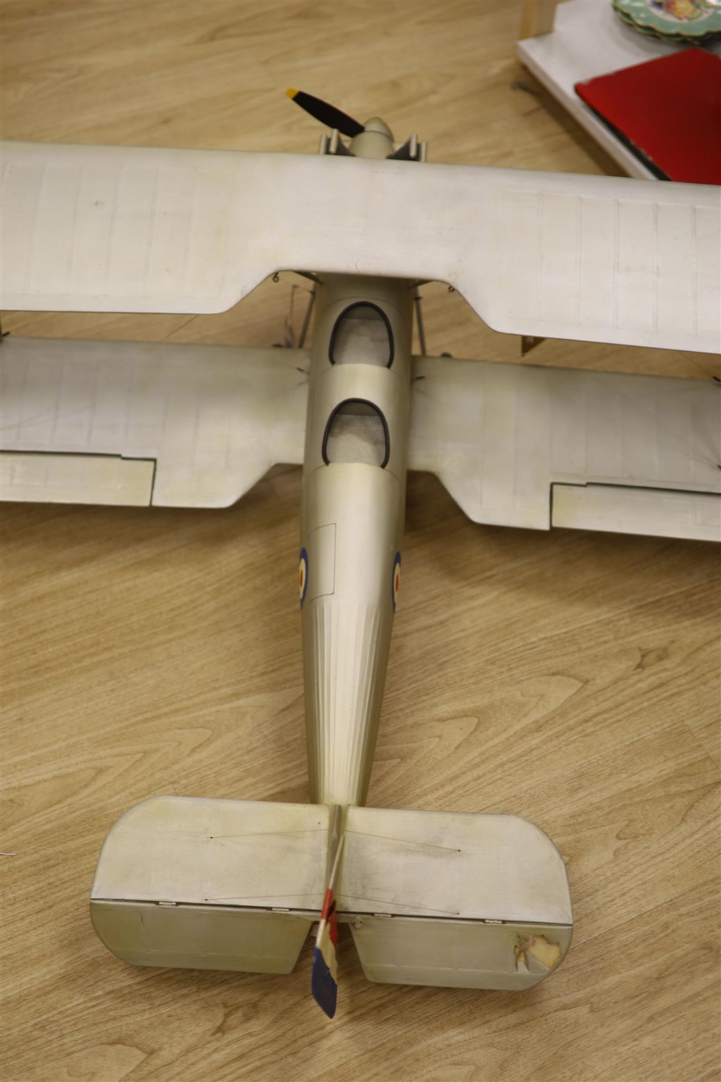 A large scale model of a Hawker Tomtit by Veron, wingspan 132cm